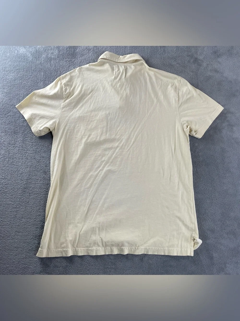 J.Crew Polo Shirt Sz M Short Sleeve Broken In Cotton Pocket Casual Light Yellow